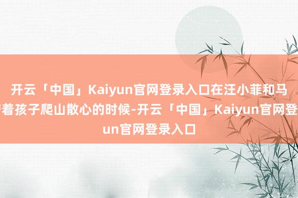 开云「中国」Kaiyun官网登录入口在汪小菲和马筱梅带着孩子爬山散心的时候-开云「中国」Kaiyun官网登录入口