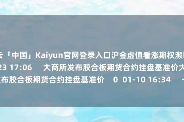 开云「中国」Kaiyun官网登录入口沪金虚值看涨期权濒临“归零”风险    156  04-23 17:06     大商所发布胶合板期货合约挂盘基准价大商所发布胶合板期货合约挂盘基准价    0  01-10 16:34     一财最热      点击关闭-开云「中国」Kaiyun官网登录入口