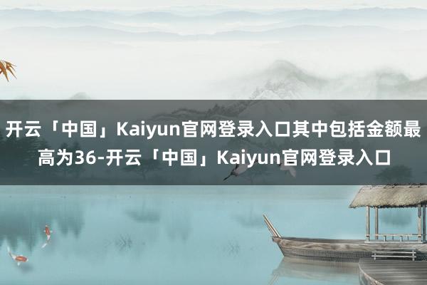 开云「中国」Kaiyun官网登录入口其中包括金额最高为36-开云「中国」Kaiyun官网登录入口