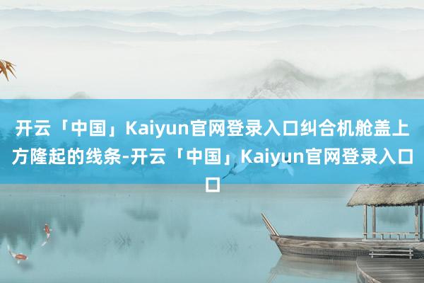 开云「中国」Kaiyun官网登录入口纠合机舱盖上方隆起的线条-开云「中国」Kaiyun官网登录入口