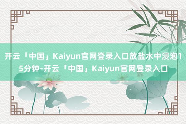 开云「中国」Kaiyun官网登录入口放盐水中浸泡15分钟-开云「中国」Kaiyun官网登录入口