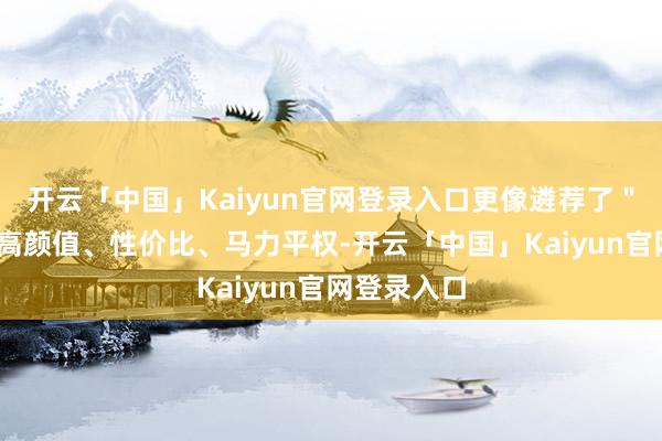 开云「中国」Kaiyun官网登录入口更像遴荐了＂特别＂——高颜值、性价比、马力平权-开云「中国」Ka