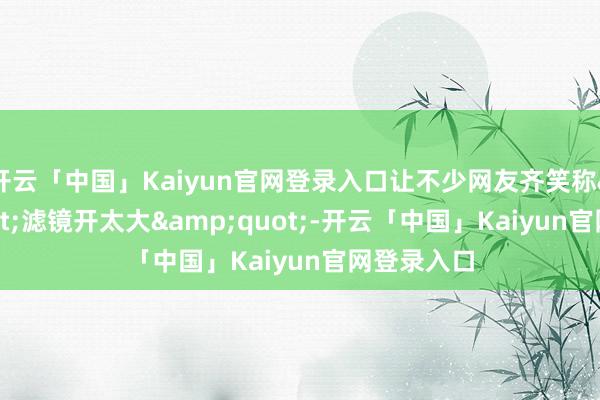 开云「中国」Kaiyun官网登录入口让不少网友齐笑称&quot;滤镜开太大&quot