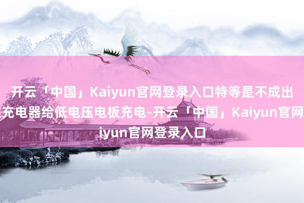开云「中国」Kaiyun官网登录入口特等是不成出现高电压充电器给低电压电板充电-开云「中国」Kaiy