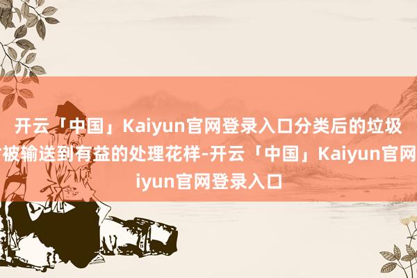 开云「中国」Kaiyun官网登录入口分类后的垃圾好像实时被输送到有益的处理花样-开云「中国」Kaiyun官网登录入口