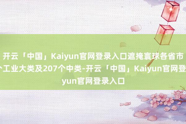开云「中国」Kaiyun官网登录入口遮掩寰球各省市、41个工业大类及207个中类-开云「中国」Kaiyun官网登录入口