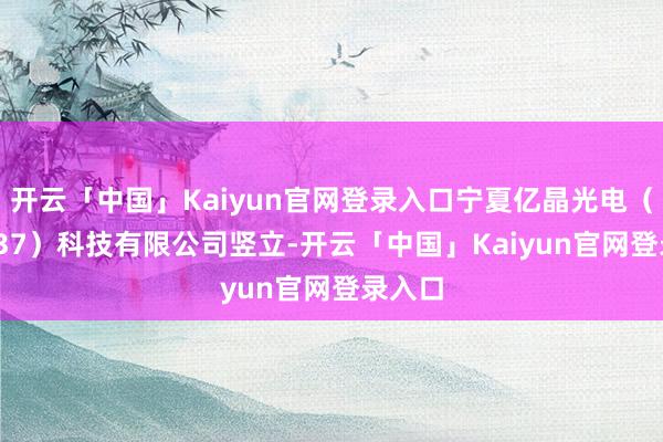 开云「中国」Kaiyun官网登录入口宁夏亿晶光电（600537）科技有限公司竖立-开云「中国」Kaiyun官网登录入口