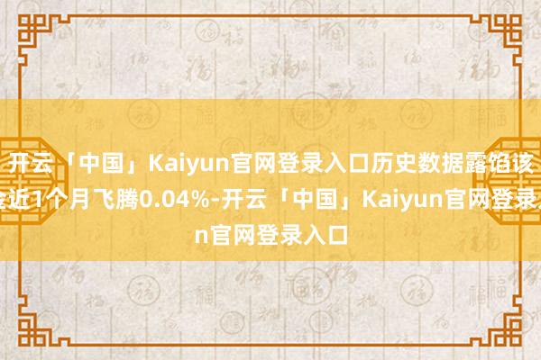 开云「中国」Kaiyun官网登录入口历史数据露馅该基金近1个月飞腾0.04%-开云「中国」Kaiyun官网登录入口