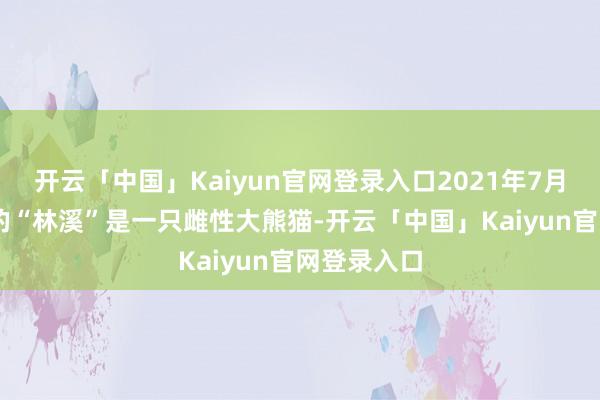 开云「中国」Kaiyun官网登录入口2021年7月27日出身的“林溪”是一只雌性大熊猫-开云「中国」Kaiyun官网登录入口