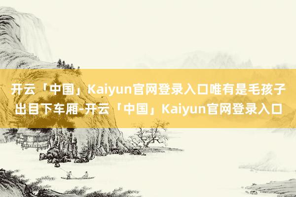 开云「中国」Kaiyun官网登录入口唯有是毛孩子出目下车厢-开云「中国」Kaiyun官网登录入口