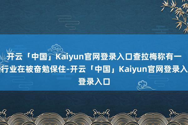 开云「中国」Kaiyun官网登录入口查拉梅称有一些行业在被奋勉保住-开云「中国」Kaiyun官网登录入口