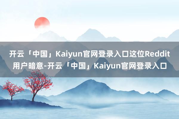 开云「中国」Kaiyun官网登录入口这位Reddit用户暗意-开云「中国」Kaiyun官网登录入口