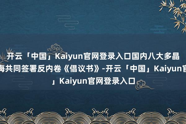 开云「中国」Kaiyun官网登录入口国内八大多晶硅企业在上海共同签署反内卷《倡议书》-开云「中国」Kaiyun官网登录入口
